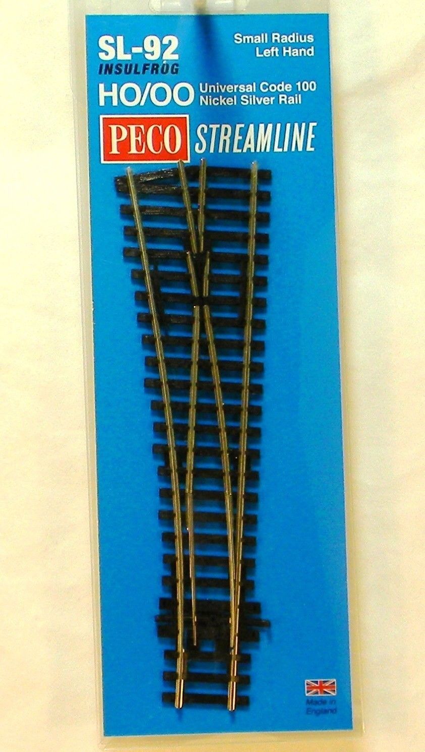 SL92 PECO STREAMLINE CODE 100 TURNOUT, SMALL RADIUS, LEFT HAND HO