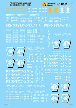 1202 Pennsylvania Railroad - PRR -- 40' Box Cars Classes X43B, X43C, X46, X46A, X48 1954-60
