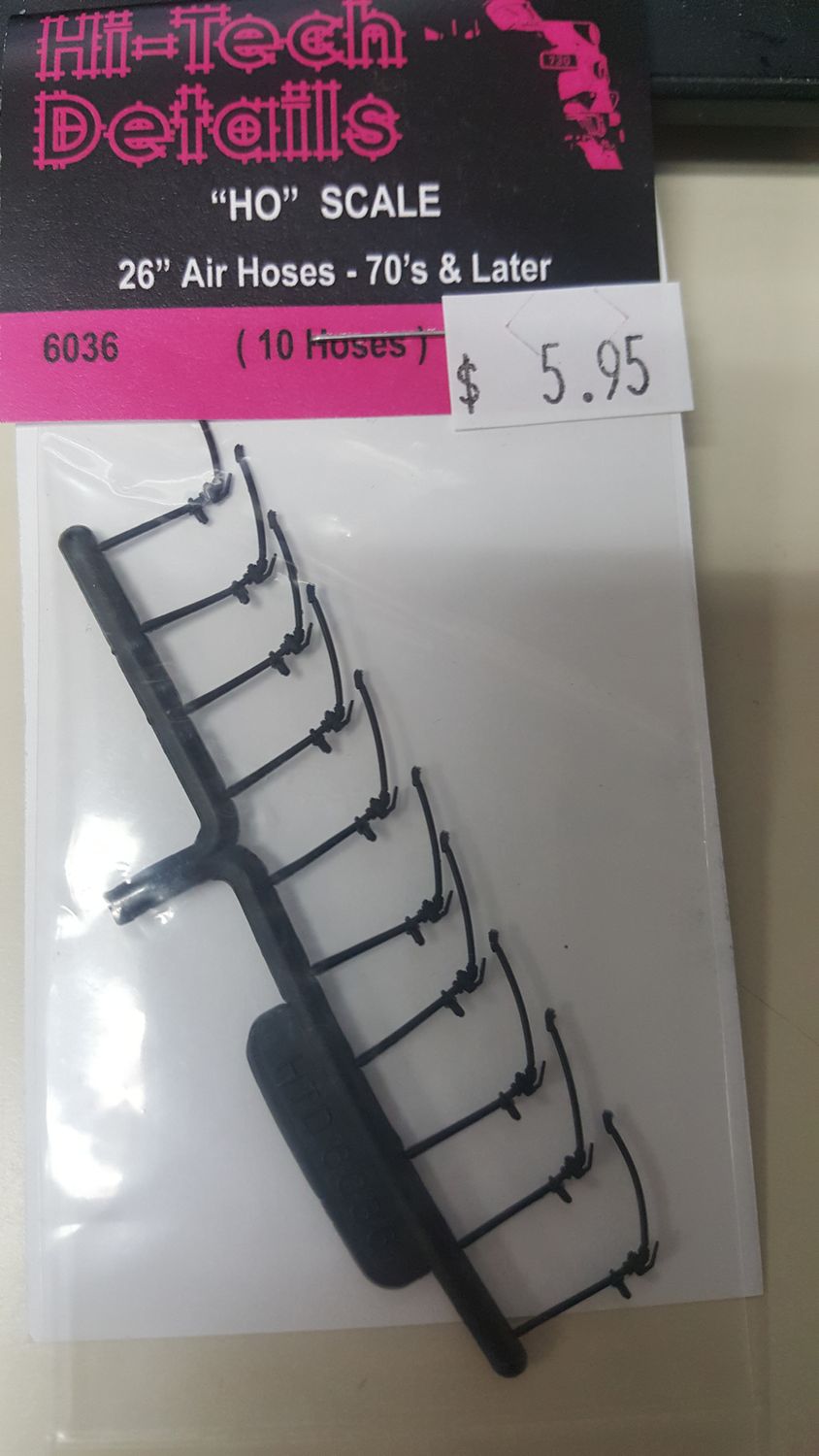 6036 Brake Hose Set (Rubber) -- For Standard Freight Cars - 26" - 1970's and Later