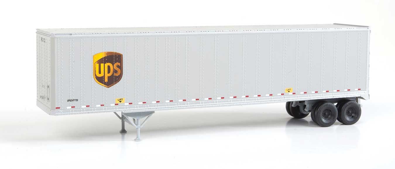 2213 45' Stoughton Trailer 2-Pack - Assembled -- United Parcel Service (Modern Shield Logo; gray, brown, yellow)