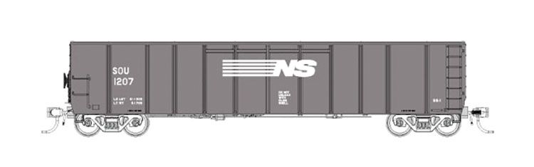 Fox Valley Models 83420-6 Southern Silverside Coal Gondola Ready to Run -- Norfolk Southern SOU # 1623 (gray, white)