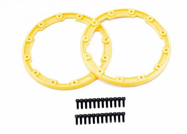 5665 Sidewall protector, beadlock style (yellow) (2)/ 2.5x8mm CS (24) (for use with Geode wheels)