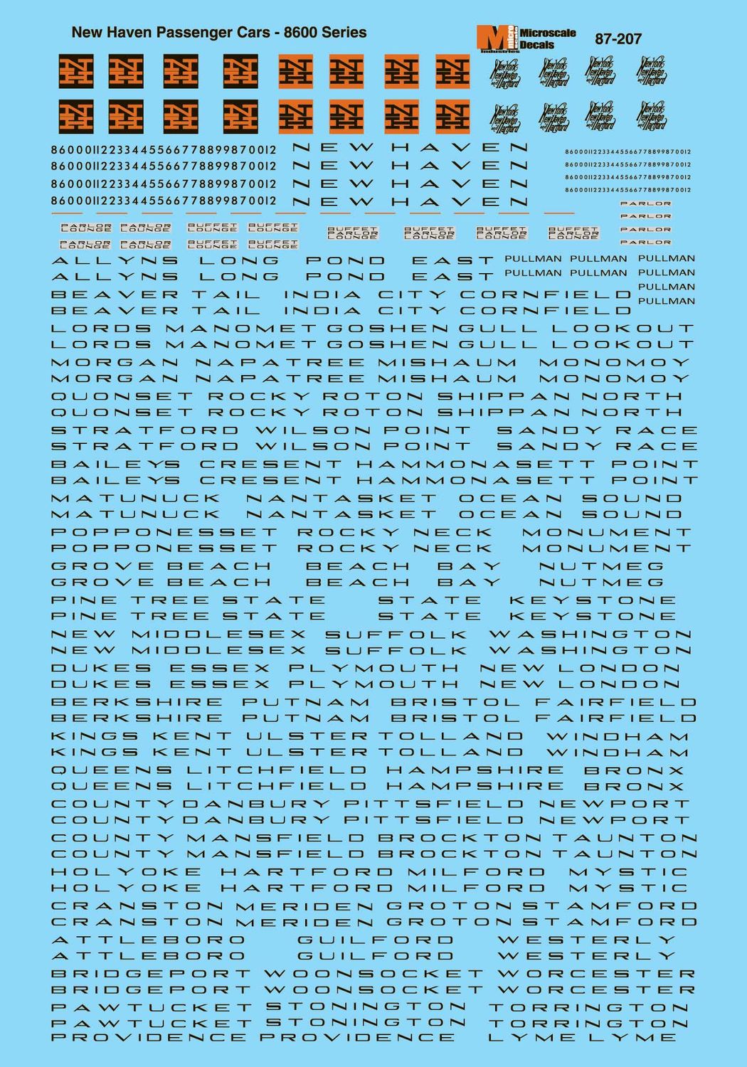 87207  New Haven Passenger Cars (1947-1968) Passenger Car - Lightweight Stainless Steel Cars  HO