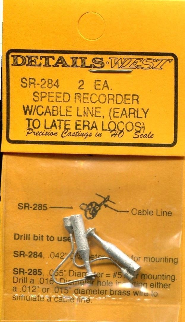 284 Speed Recorder w/Cable Line Early to Late Era Locomotives pkg(2) HO