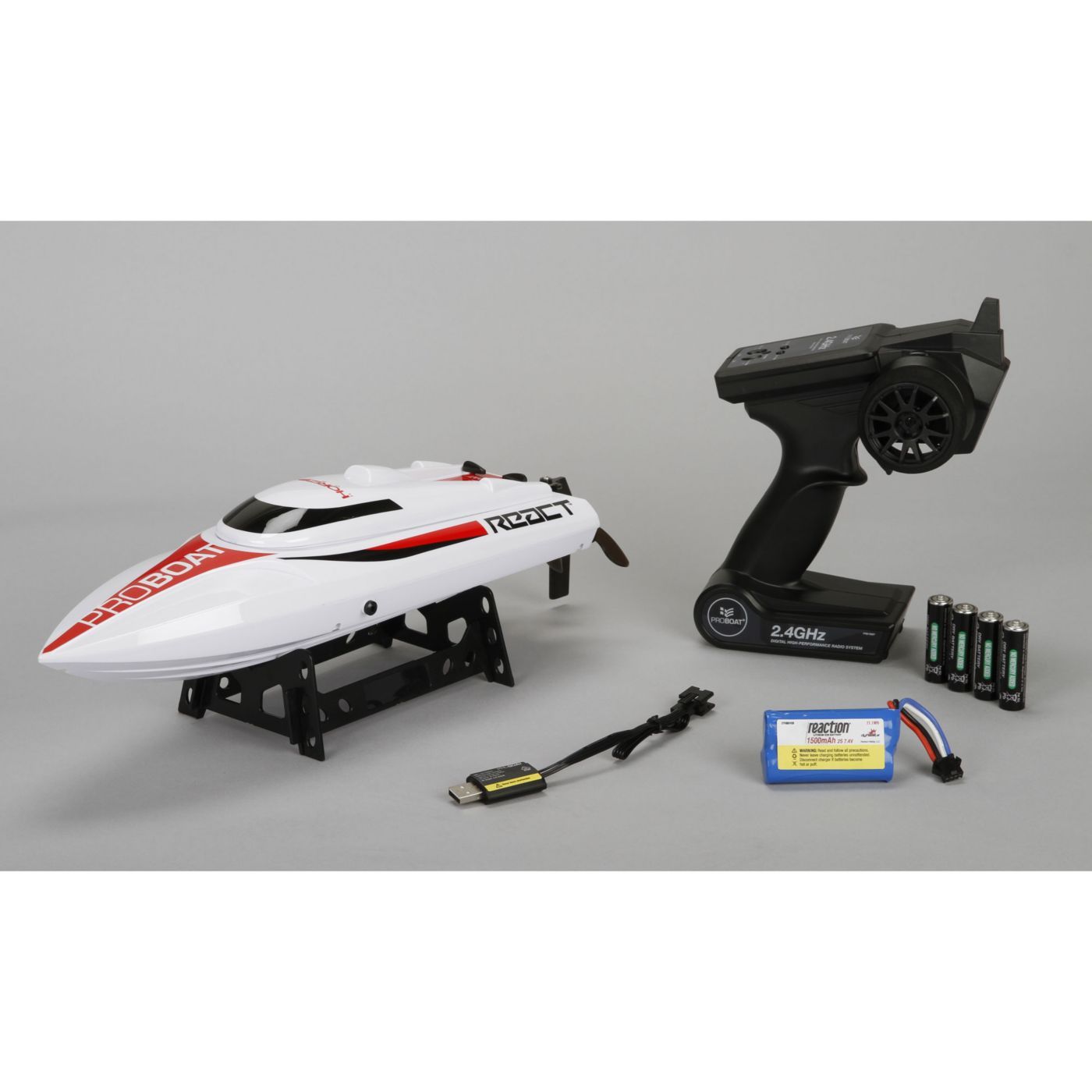 08024 React 17-inch Self-Righting Deep-V Brushed:RTR