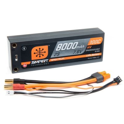 SPMX80002S100HT  2S 7.6V 100C Smart HV LiPo Case; 5mm T