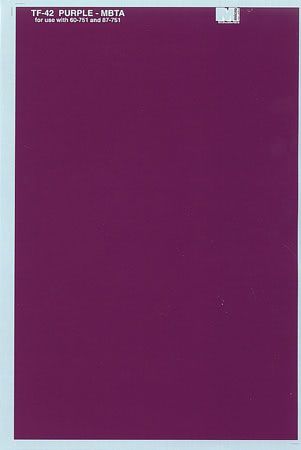 TF-42 Trim Film Solid Color Decal Sheet Massachusetts Bay Transportation Authority Purple
