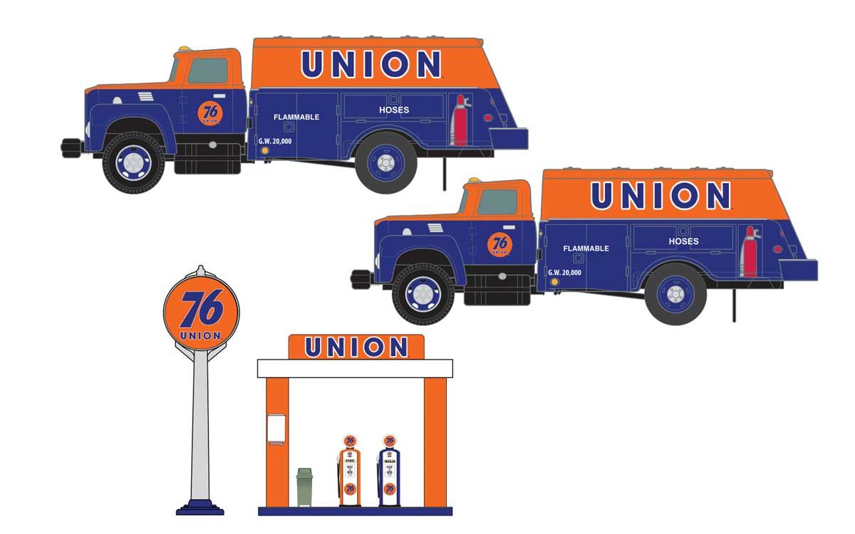 60001 IH R-190 Tank Truck,Union 76 w/Sign &amp; GasPump(2) N