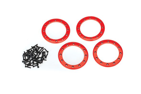8168R Beadlock rings, red (2.2') (aluminum) (4)/ 2x10 CS (48)