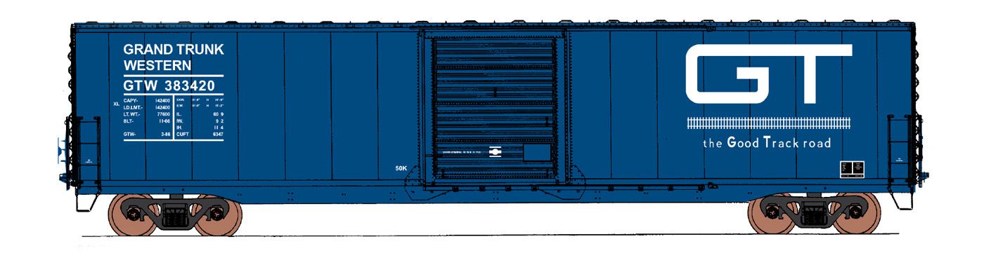 46906-01 60' PS-1 Boxcar Grand Trunk Western #383321 HO