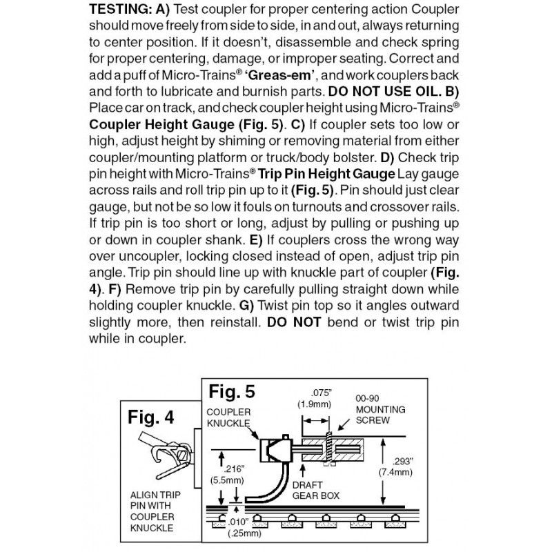 00132030 Coupler conversion for Atlas RS11 locomotive N