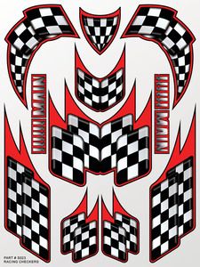 S023  Racing Checkers Sticker Sheet