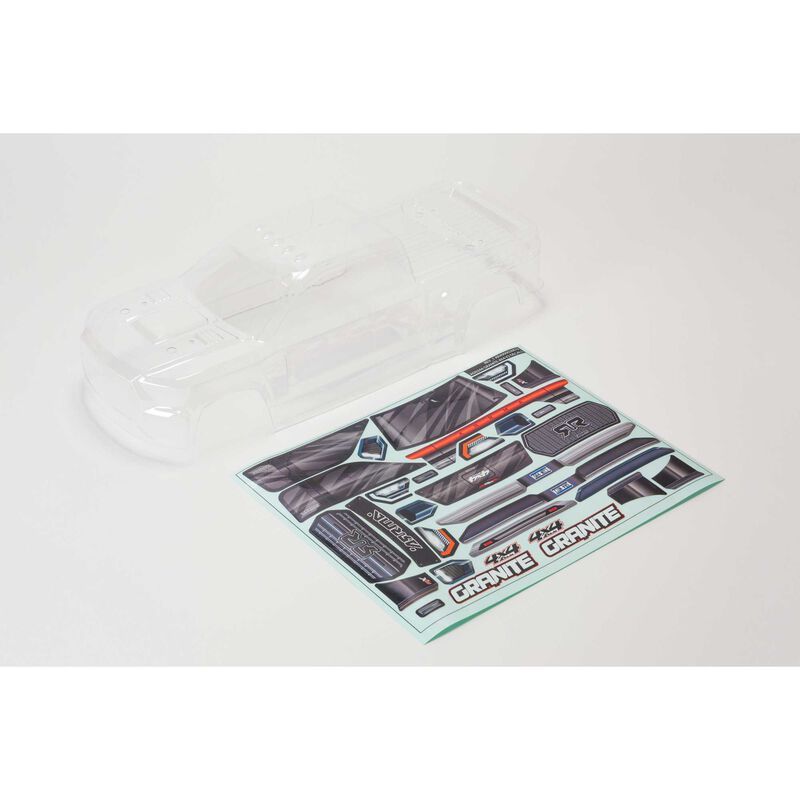 402308 Granite 4X4 Clear Body w/Decals And Window Masks
