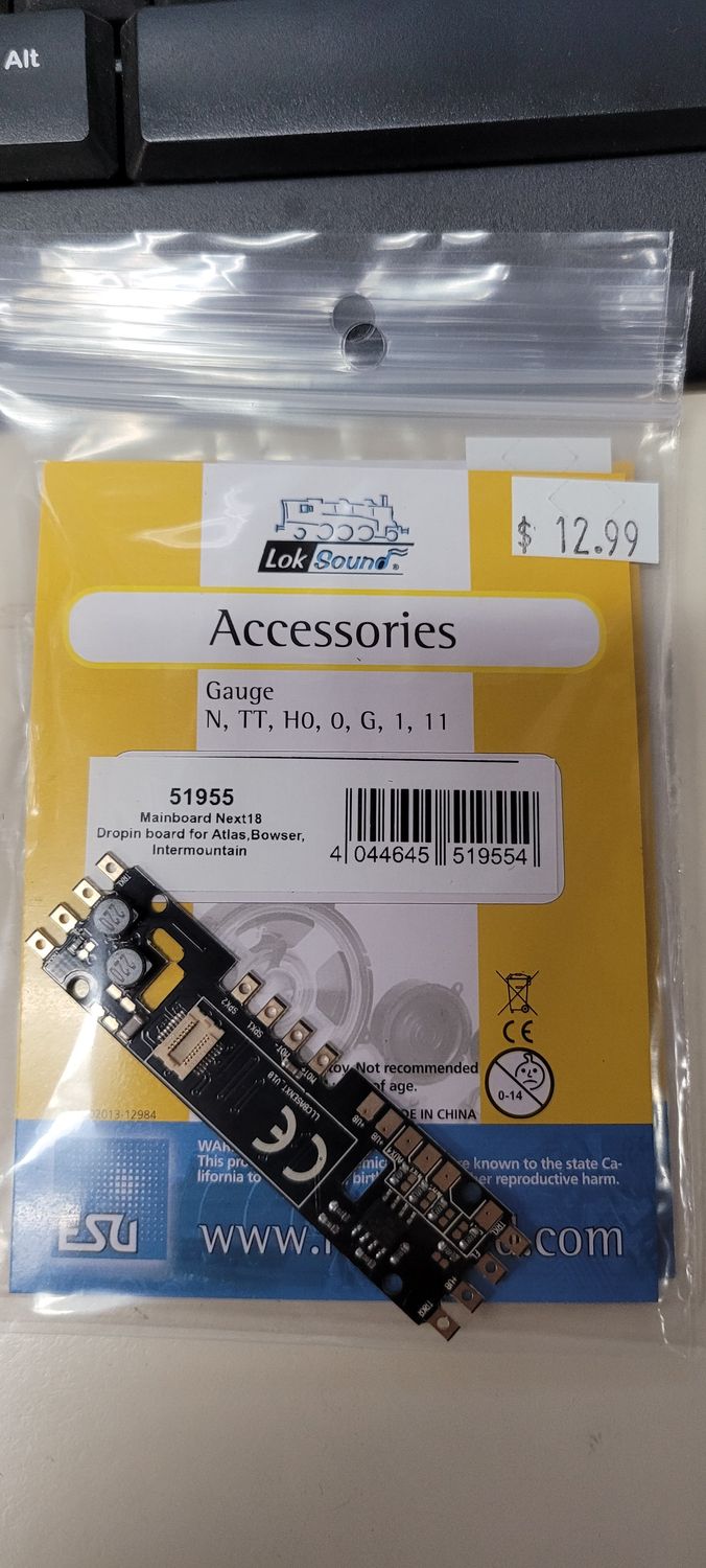 51955 Main Board Next18 Connector Drop-In for Atlas, Bowser, Intermountain