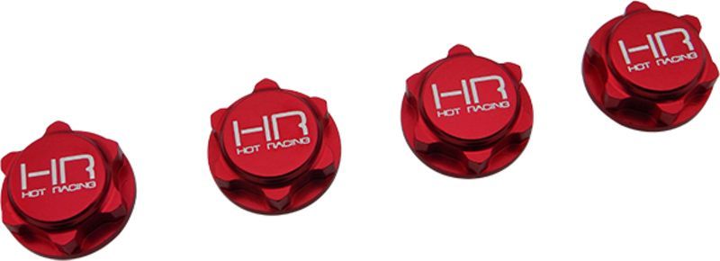 NRO10N02  Serrated Dirt Shield Wheel Nuts 17mm Red (4)