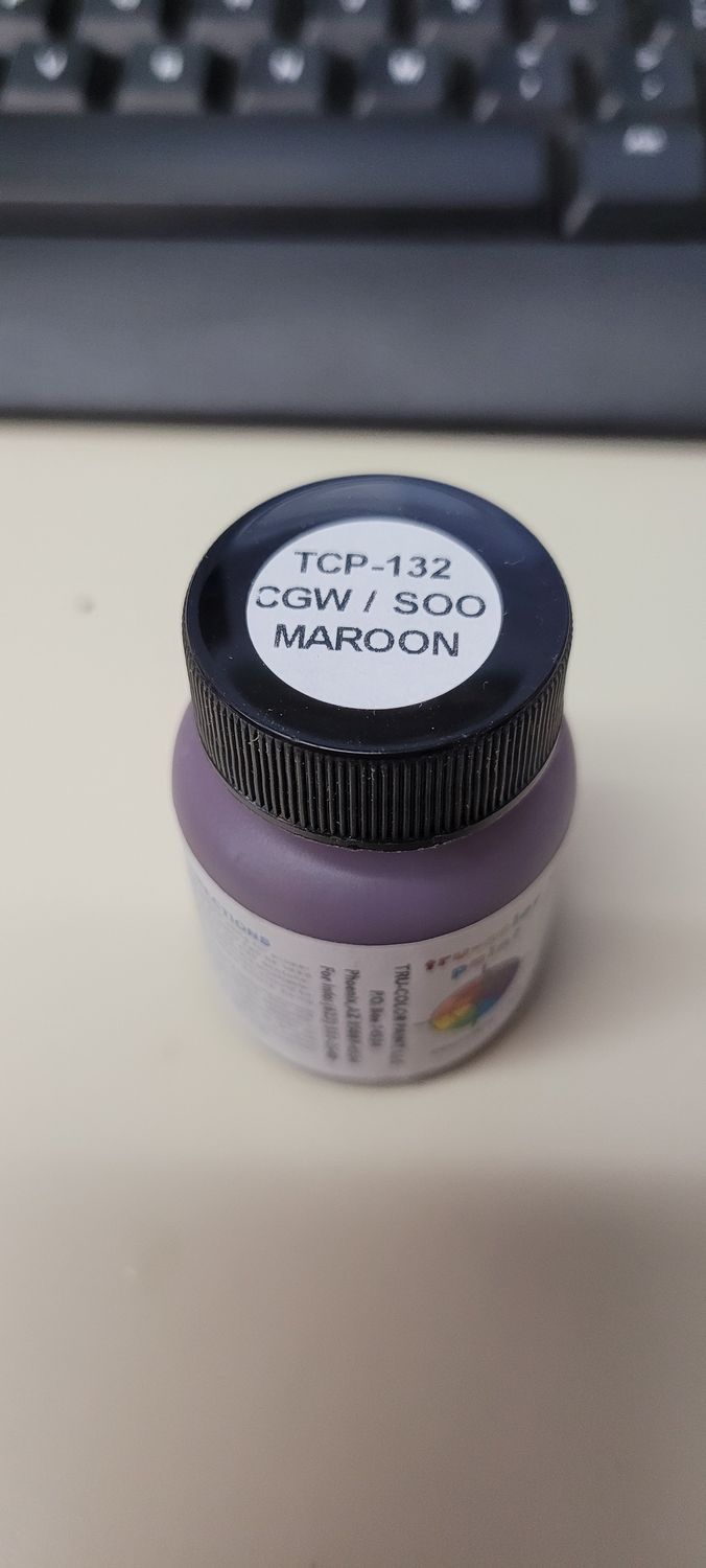 132 Railroad Color Acrylic Paint 1oz 29.6ml -- Chicago Great Western Maroon