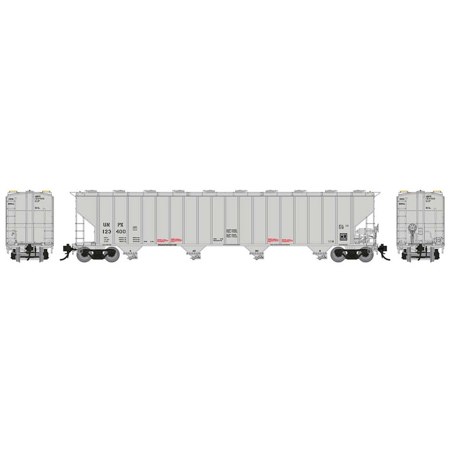 157007A HO Procor 5820 Covered Hopper UNPX, No Logo