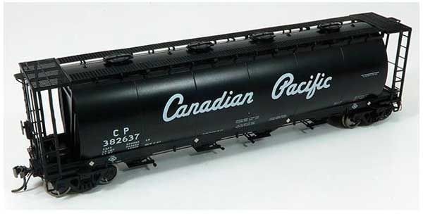 127026A - MIL 3800 Cylindrical Covered Hopper - Canadian Pacific Set #1 (As-Delivered, black, Script Lettering)