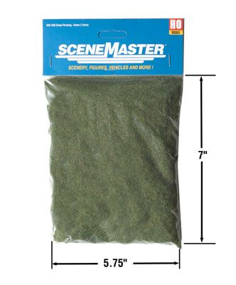1202 Static Grass Flocking Green Blend 1/16" 1.5mm Fibers, 3-1/2oz 100g