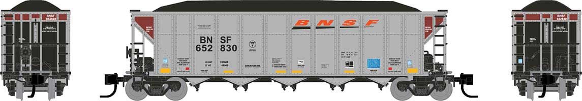 AutoFlood III Rapid Discharge Coal Hopper - Ready to Run -- BNSF Railway #699623 (Double Rotary Coupler Scheme, silver, Wedge Logo)