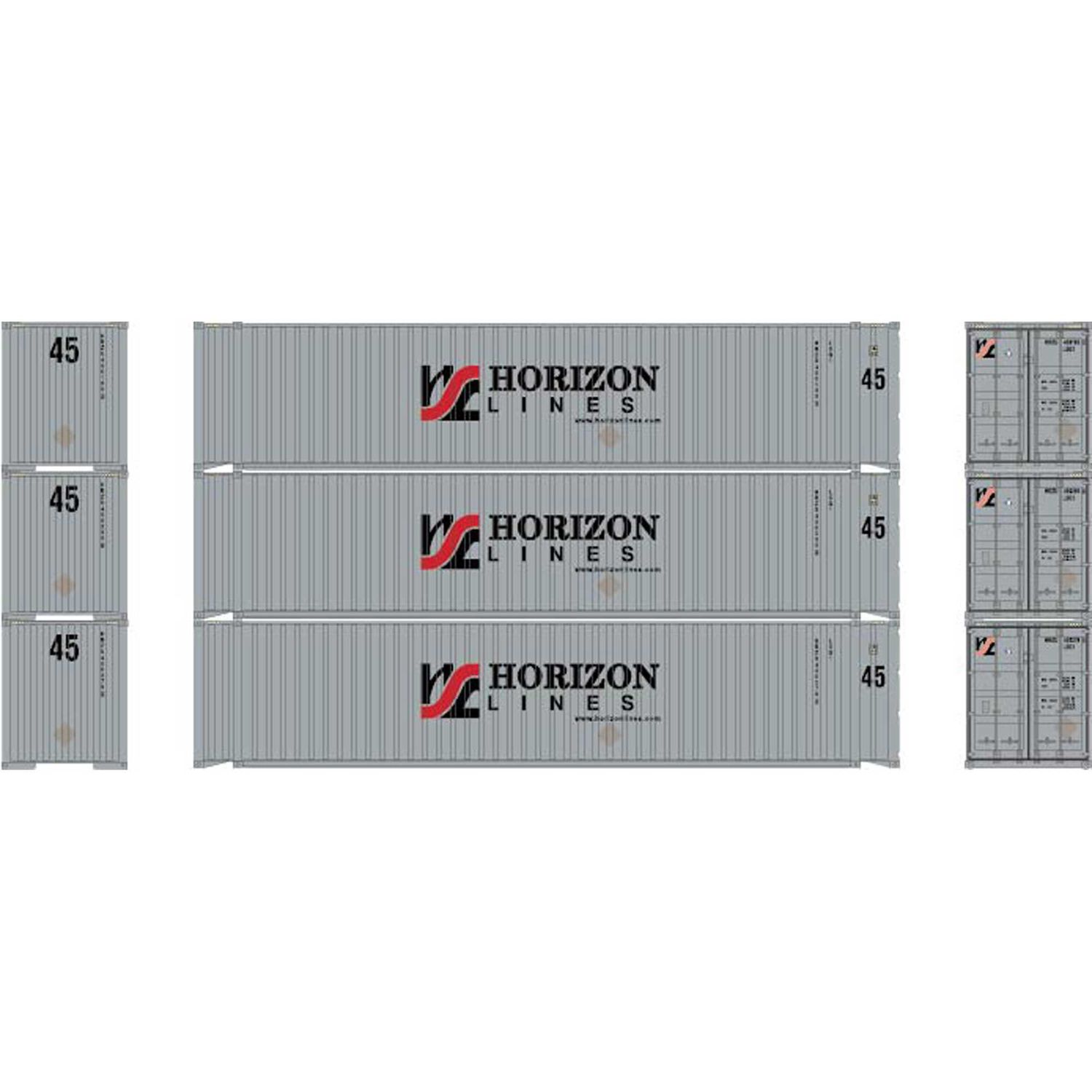 28047 HO RTR 45' Container, Horizon Lines #2 (3)