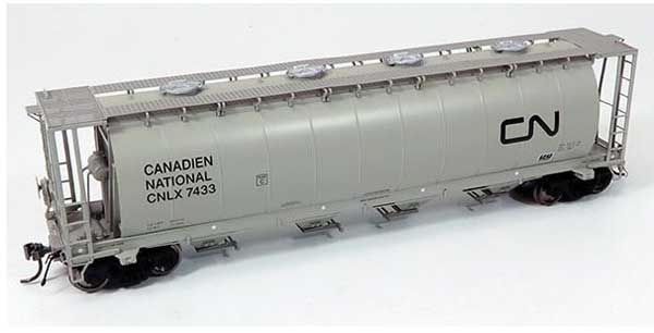 127025A - NSC 3800 Cylindrical Covered Hopper - Canadian National CNLX Set #2 (gray, black; Medium Noodle Logo)