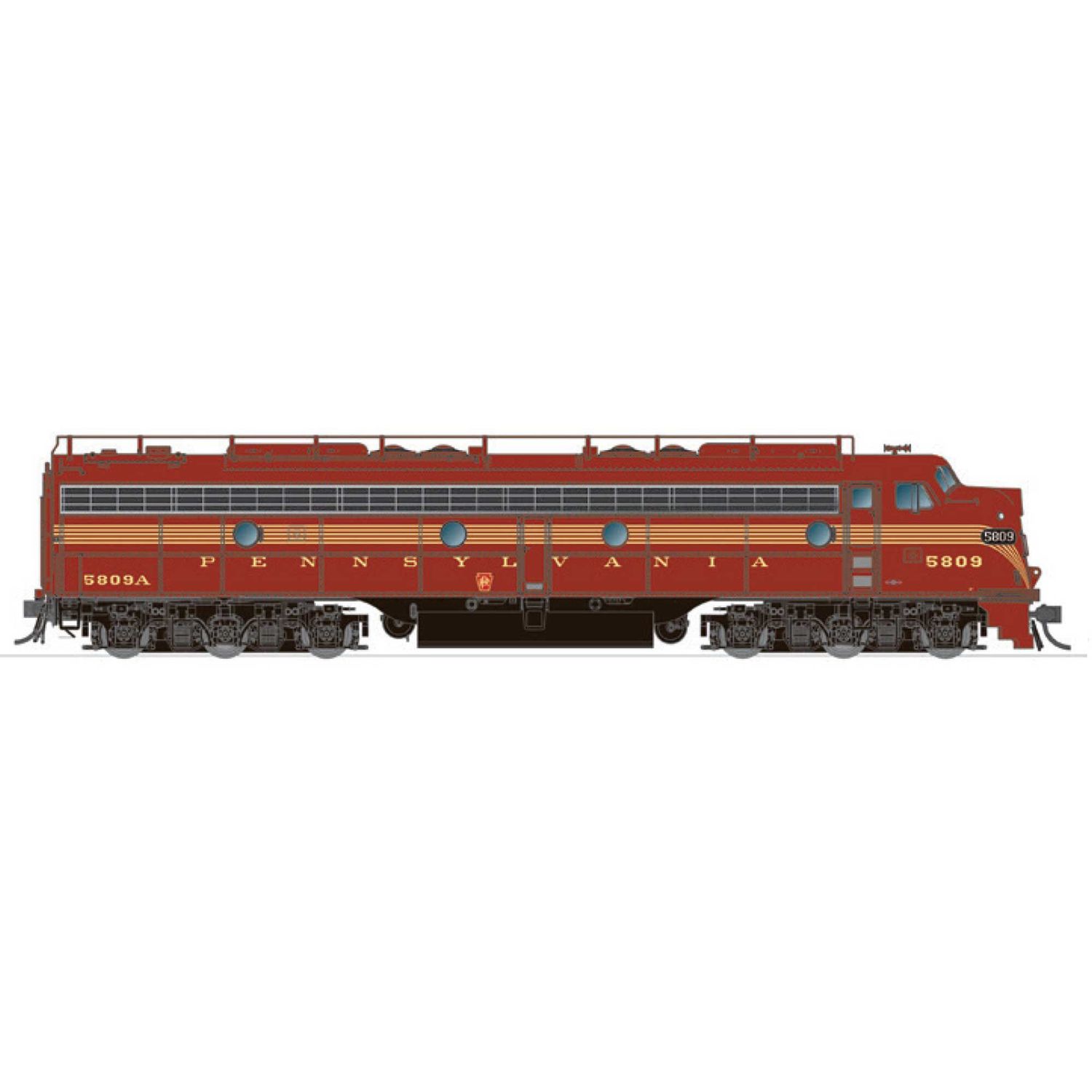 28531  EMD E8A (DC/DCC/Sound) PRR - 5 Stripe: #5835 HO