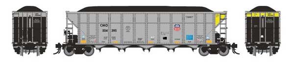 169030A - AutoFlood III Rapid Discharge Coal Hopper - Union Pacific CMO Set 4 (silver, yellow, black, Shield Logo)