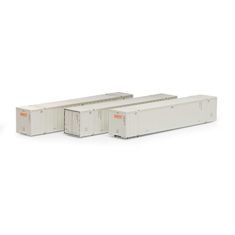17312 53' Stoughton Containers, Schneider # 1 (3) N Scale