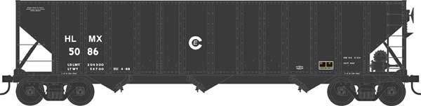 43203  100-Ton 3-Bay Hopper HLMX #10059 (Rblt. 5-88, black) HO