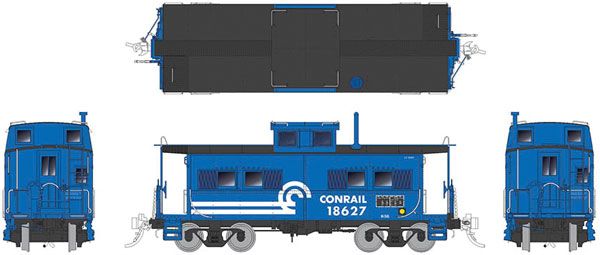 144031  NE-style Steel Caboose: Conrail: #18627 HO scale