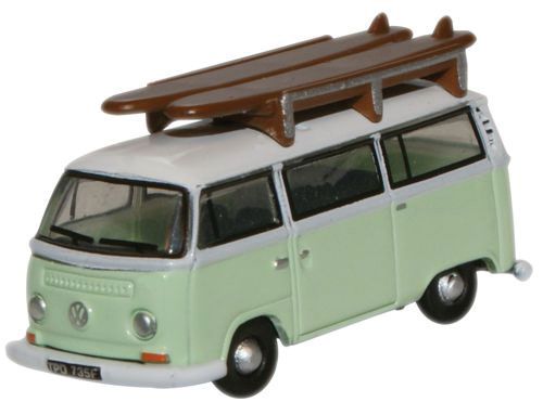 NVW007 1960s Volkswagen Passenger Van w/Surfboard Roof Rack Birch Green N