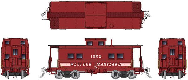 144027  NE-style Steel Caboose: WM Speed Letter: #1900 HO scale