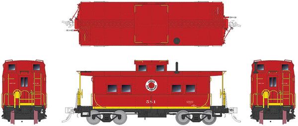 144009  NE-style Steel Caboose: LNE Red Scheme: # 583 HO Scale