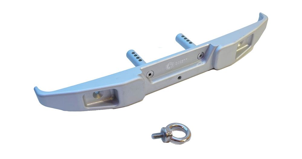 RCESCX6020S  Aluminum CNC Rear Bumper for Axial SCX6, Silver