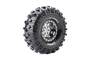 3233VBC CR-Rowdy 1/10 1.9" Crawler Tires, 12mm Hex, Super Soft, Mounted on Black Chrome Rim, Front/Rear (2)
