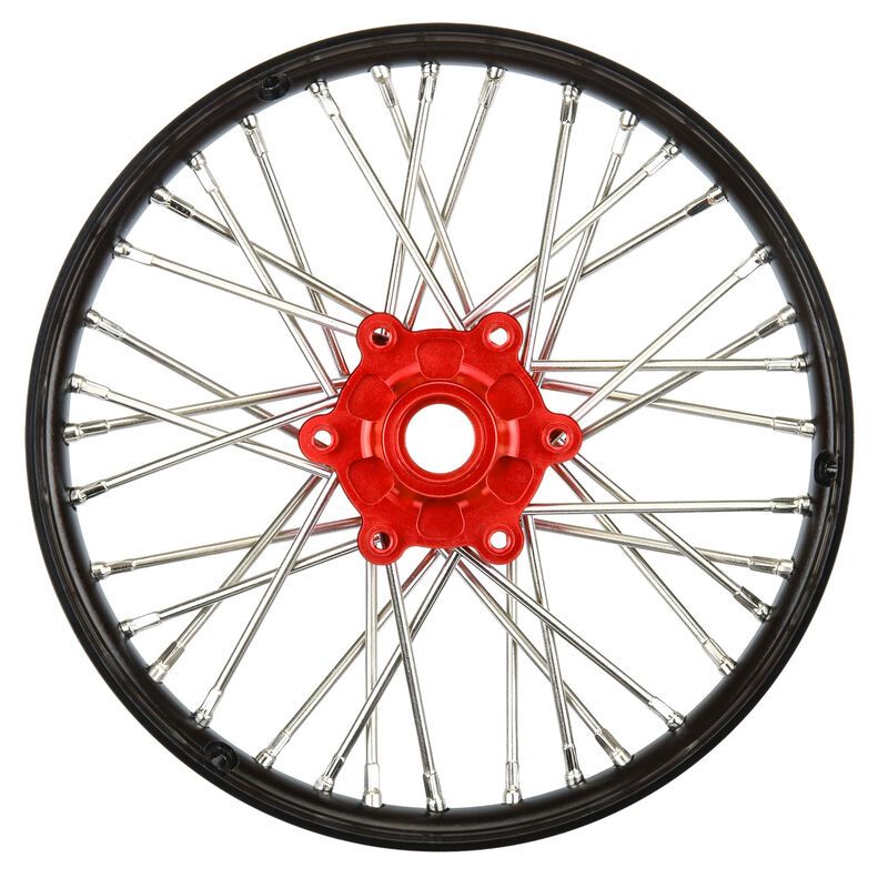 PRO283600T2   1/4 Pro-Spec Aluminum V2 Bead Front Wheel Black/Red (1): Promoto-MX