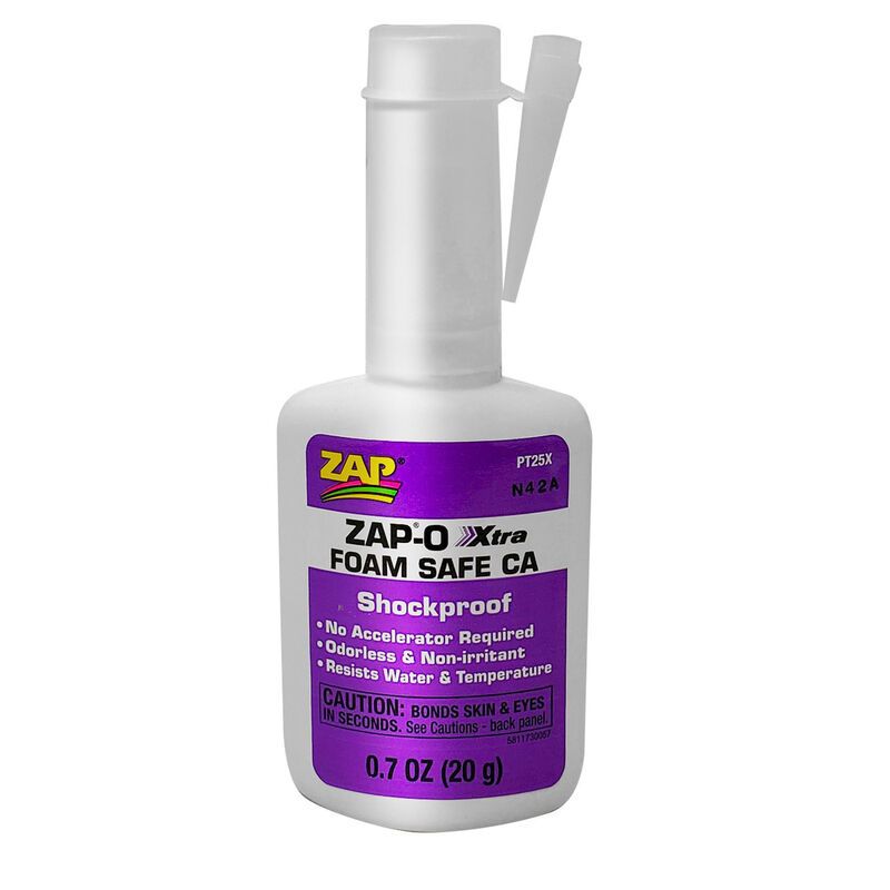 PAAPT25X Zap-O Xtra Foam Safe CA Glue, .7 oz
