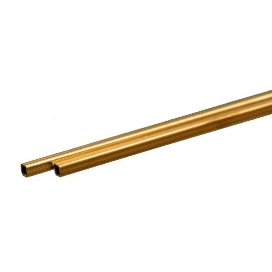 8150 Square Brass Tube: 3/32" OD x 0.014" Wall x 12" Long (2 Pieces)