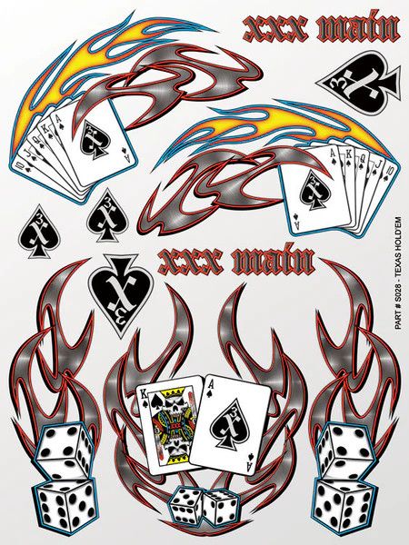 S028 Texas Hold'em Sticker Sheet