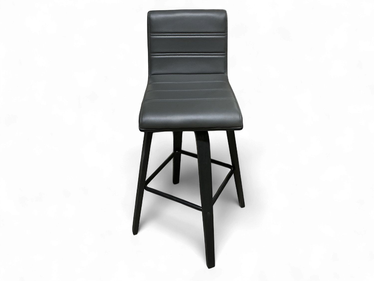 Grey Leather Bar Stool