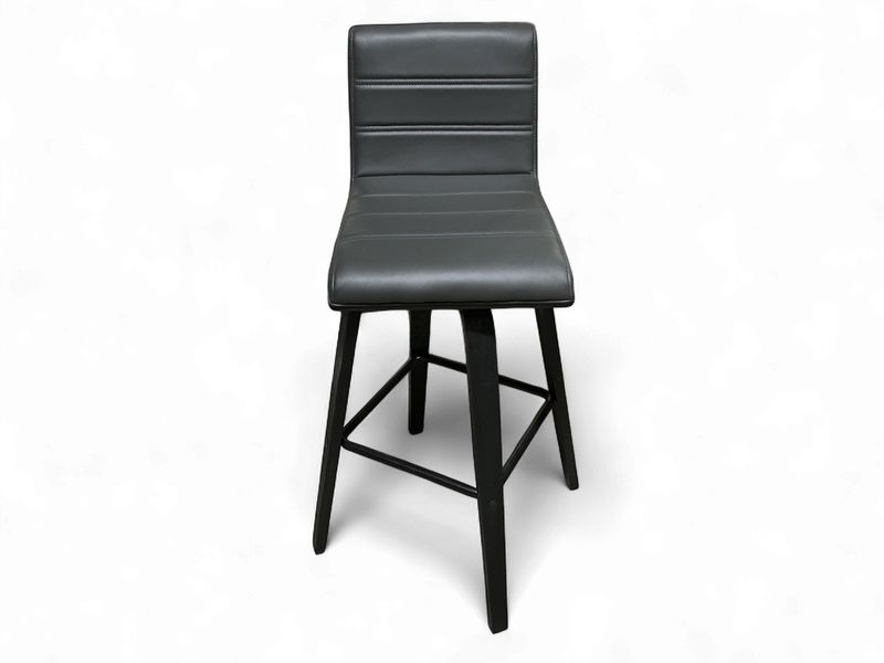 Grey Leather Bar Stool