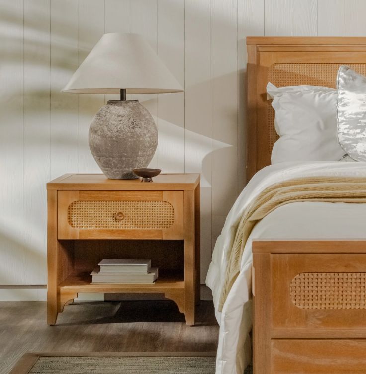 (Lurian 1-Drawer Nightstand Natural)(FT-STB-07-02-03-01)