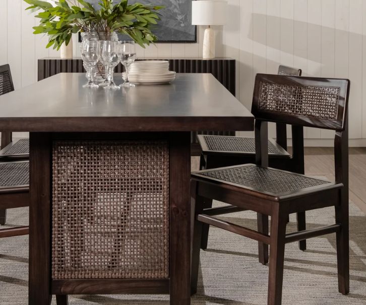 (Liora Dining Table Cane Black)(FT-STB01-01-01-02)