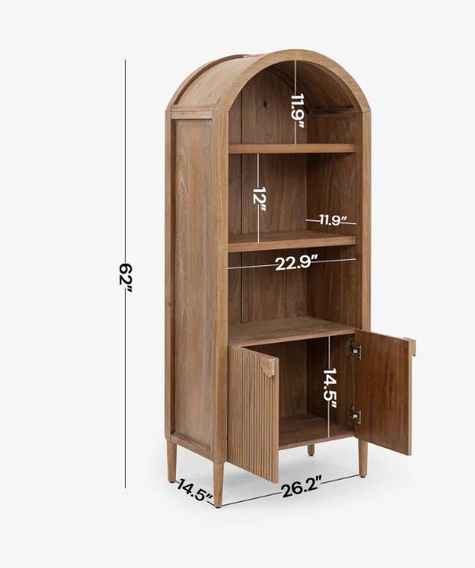 (Javon Arched Cabinet 62 Black)(FT-STB02-06-01-02)