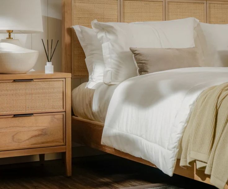 (Kalana Queen Bed Frame Natural)(FT-STB03-02-00-01.A &amp; .B)