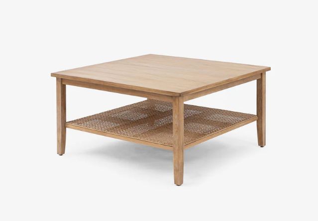 (Liora Square Coffee Table with Shelf Rattan Natural)(STB01-00-08-01)