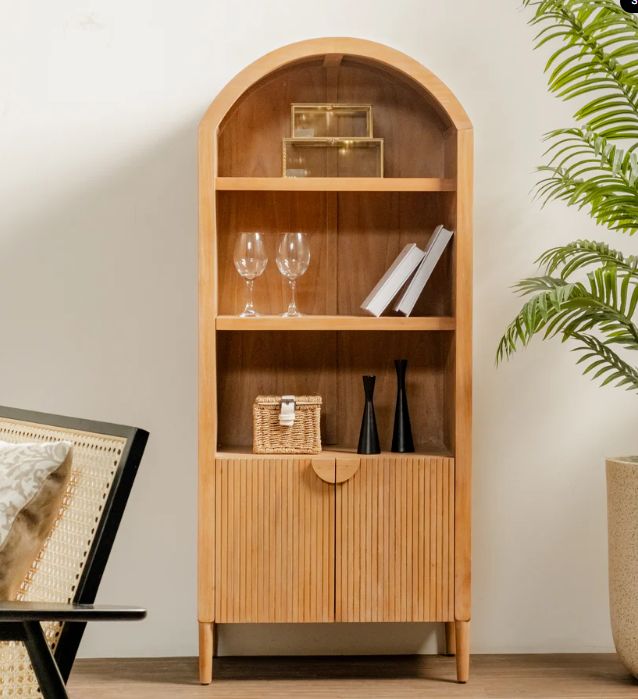 (Javon Arched Cabinet 62 Natural)(FT-STB02-06-01-01)