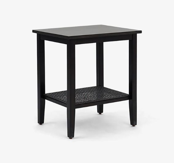 (Liora Accent Table with Shelf Rattan Black)(FT-STB01-00-09-02)