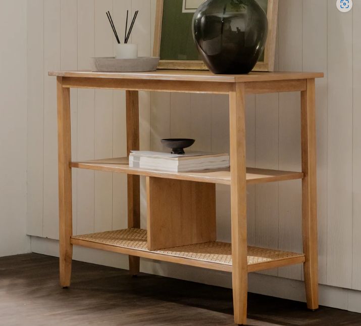 (Liora 41" Console Table with Shelf Rattan Natural)(FT-STB01-06-01-01)
